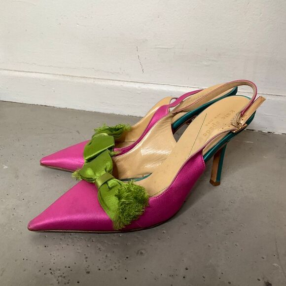 Kate Spade Satin Bow Slingback Heels - Picture 1 of 6